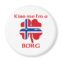 Personalized Norwegian Kiss Me I'm Borg Fridge Magnet