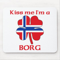Personalized Norwegian Kiss Me I'm Borg Mouse Pad