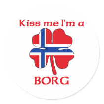 Personalized Norwegian Kiss Me I'm Borg Stickers