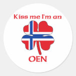 Personalized Norwegian Kiss Me I'm Oen Sticker