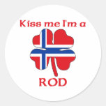 Personalized Norwegian Kiss Me I'm Rod Sticker