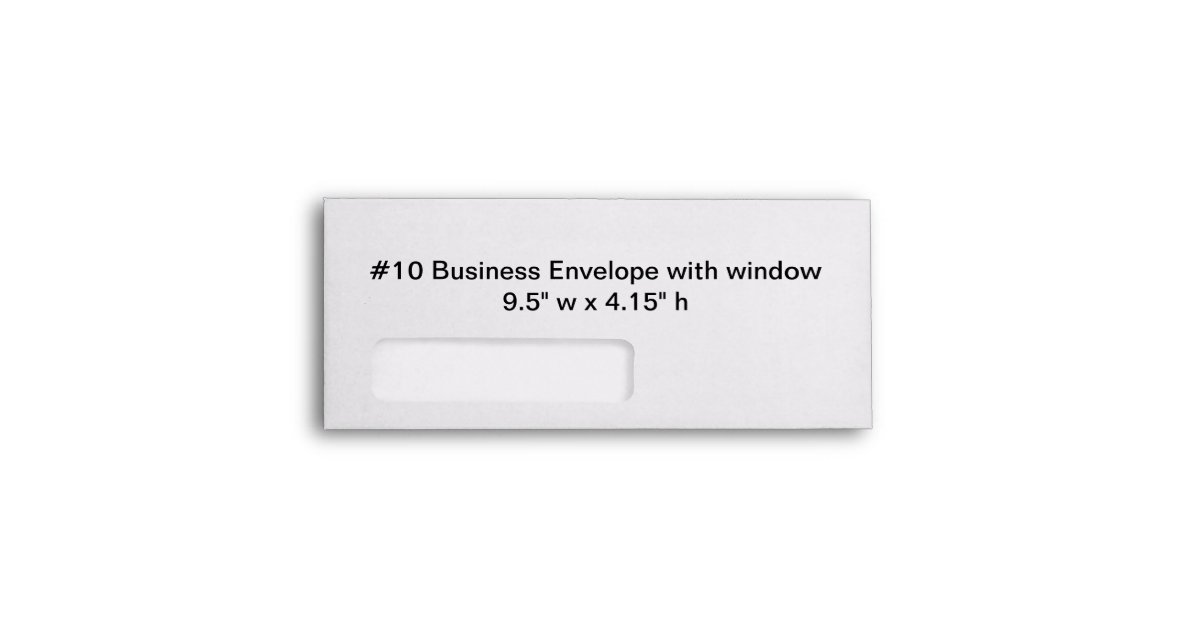 Envelope Style 10 window Paper Type Basic Paper Color White Tint