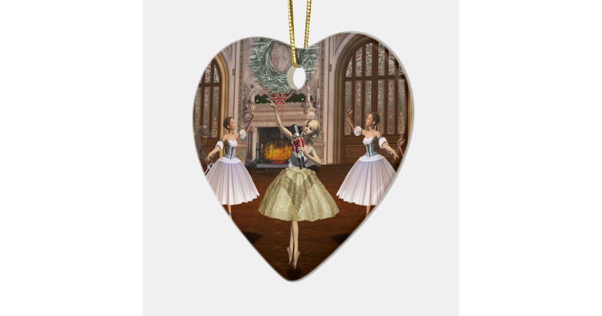 Personalized Nutcracker Ballerina Heart Ornament Zazzle