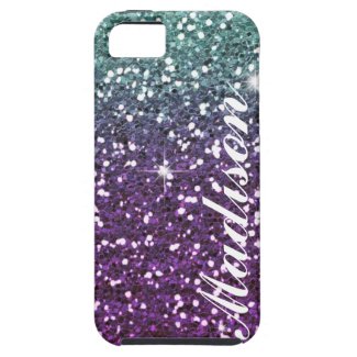 Personalized ombre purple Glitter IPhone5 Case iPhone 5 Cases