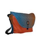 Personalized Orange & Blue Zigzag Pattern rickshaw messenger bags