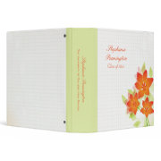 Personalized orange floral graduation binder binder