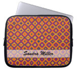 Personalized orange purple harlequin pattern laptop sleeves