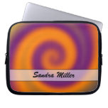Personalized Orange Purple swirl laptop sleeves