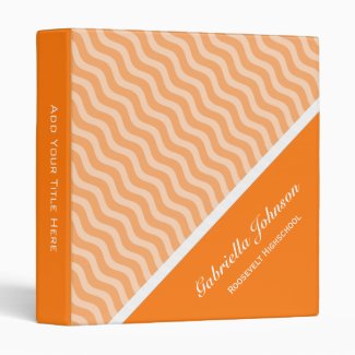 Personalized: Orange Waves Avery Binder