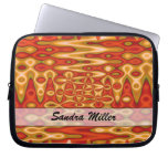 Personalized orange yellow abstract art laptop sleeves