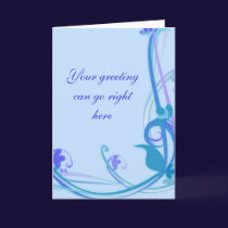 Personalized Ornate Blue Greeting Card cards