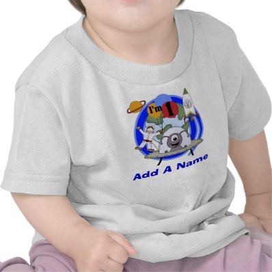 Personalized Outer Space 1st Birthday Tshirt