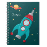 Personalized outer space rocket ship notebook notebooks