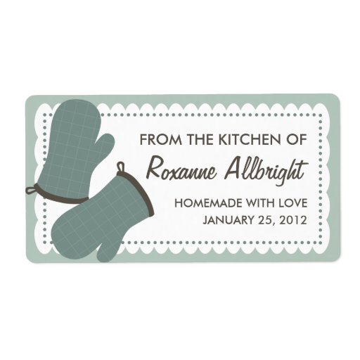 Personalized Oven Mitts Canning Label