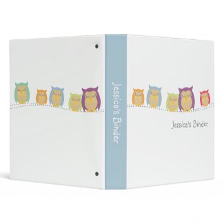 Personalized Owl Binder binder