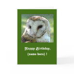 Personalized Owl Hooting Birthday Card Personalized Owl Hooting Birthday Card