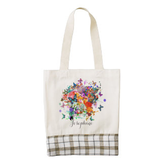 Personalized Paint splash Butterflies Pop Art Zazzle HEART Tote Bag