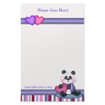 Personalized Panda Bear &amp; Stripe Stationery
