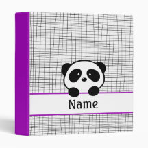 Personalized Panda School Binder