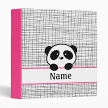 Personalized Panda School Binder