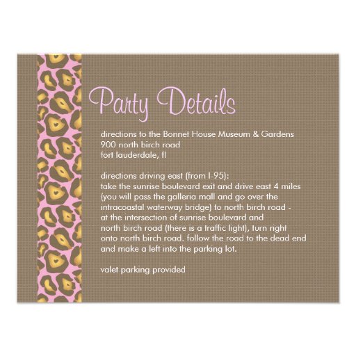 Personalized Party Details Insert Card Invitations