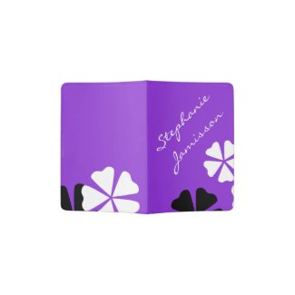 Personalized Passport Holder Purple Floral