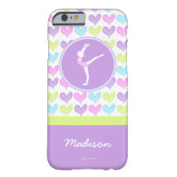 Personalized Pastel Hearts Gymnastics Barely There iPhone 6 Case