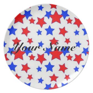 Personalized Patriotic Star Sprinkles Plate