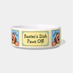 Personalized "Paws Off!" Doggy Dish Pet Bowls