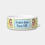 Personalized "Paw's Off!" Kitty Dish pet bowls