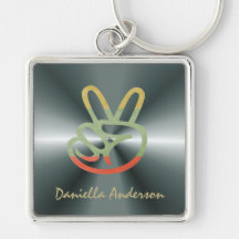 Personalized: Peace Sign Keychain