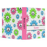 Personalized Peace Sign School Binder