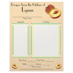 Personalized Peach design recipe page Letterhead Template