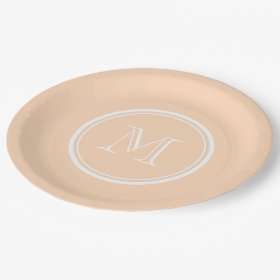 Personalized Peach Puff High End Colored 9 Inch Paper Plate