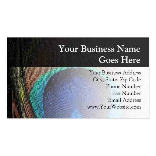 Personalized Peacock Feather Business Card