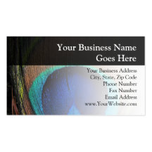 Personalized Peacock Feather Business Card