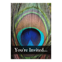 Personalized Peacock Feather Invite