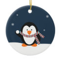 Personalized Penguin Christmas Ornament ornament
