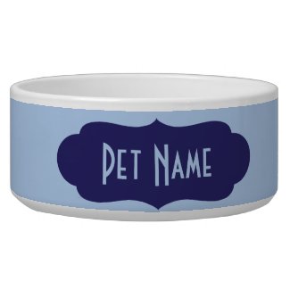 Personalized Pet Name (Blue) Food or Water Dish Dog Bowl