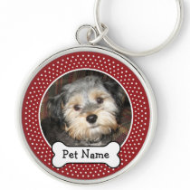 Personalized Pet Photo with Dog Bone keychains
