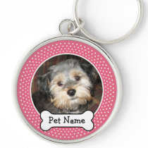 Personalized Pet Photo with Dog Bone keychains