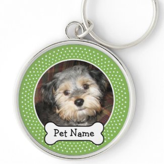 Personalized Pet Photo with Dog Bone keychain