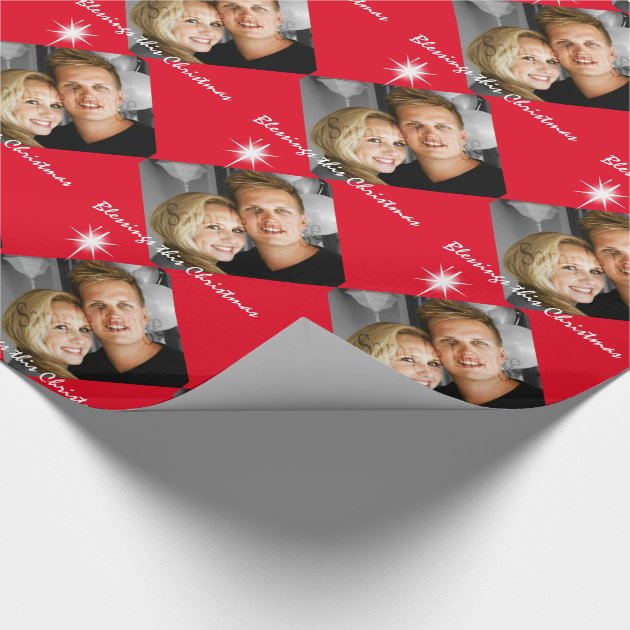 Personalized photo family birthday wrapping paper