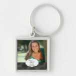 Personalized photo graduation black flora keychain
