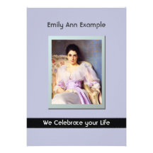 Personalized Photo (Living) Funeral or Memorial Custom Invitations
