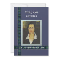 Personalized Photo Tartan Remembrance invitation