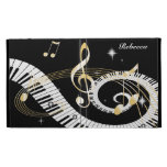 Personalized Piano Keys and Golden Music Notes iPad Case