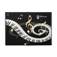 Personalized Piano Keys and Golden Music Notes Case For iPad Mini