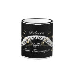 Personalized Piano Keys and Golden Music Notes Mugs