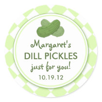 Personalized Pickles Round Canning Stickers